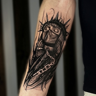 Männlich Schwarz Grafik tattoo auf Unterarm #99347 | Tattoo Artist Artem Arion