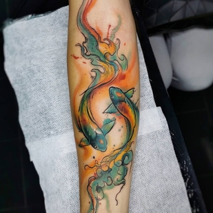 Farbe Aquarell tattoo #101479 | Tattoo Artist Egor Hludnev