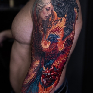 Männlich Farbe Illustrativ tattoo auf Schulter #102106 | Tattoo Artist Anastasia Kiseleva