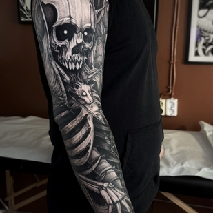 Männlich Schwarz Blackwork tattoo auf Schulter #103238 | Tattoo Artist Julian Moth