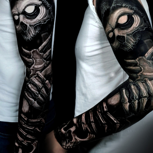 Männlich Schwarz und Grau Freehand tattoo #103845 | Tattoo Artist Marin Yordanov - Yordanov Arts