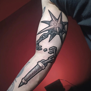 Männlich Schwarz und Grau Grafik tattoo #104559 | Tattoo Artist Rodion Raskolnikov