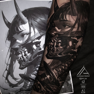 Schwarz und Grau Japanisch tattoo #91139 | Tattoo Artist Andrey Lukyanov