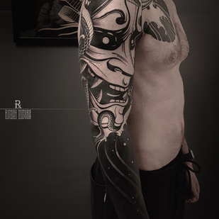 Männlich Schwarz  tattoo auf Ärmel #94109 | Tattoo Artist ROMAN MIGURA