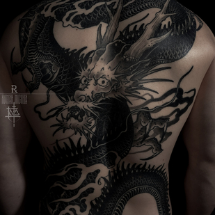 Männlich Schwarz Japanisch tattoo auf Rücken #102708 | Tattoo Artist ROMAN MIGURA