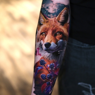 Weiblich Farbe Cover-up tattoo auf Unterarm #103667 | Tattoo Artist Kirill Antique