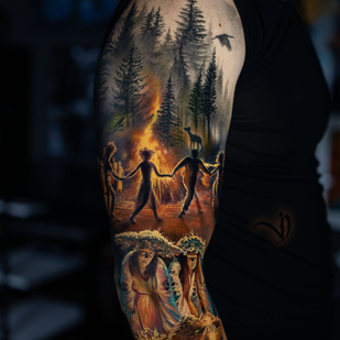 Männlich Farbe Realismus tattoo auf Schulter #98720 | Tattoo Artist Dmitriy Varlakov
