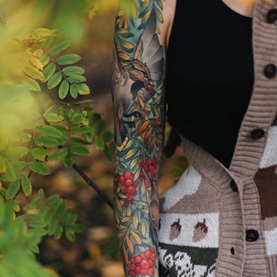 Weiblich Farbe Neo-traditionell tattoo auf Ärmel #101261 | Tattoo Artist Pash Tet