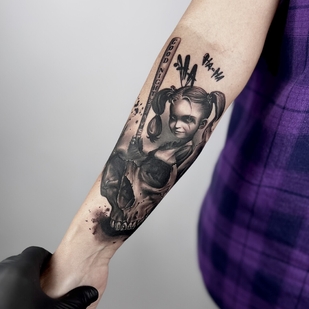 Weiblich Schwarz und Grau Autorenstil tattoo auf Unterarm #104305 | Tattoo Artist Pavel Zadorozhnyak