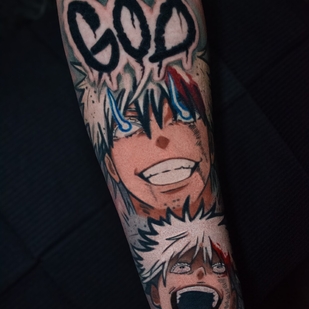 Männlich Farbe Anime tattoo auf Unterarm #100594 | Tattoo Artist Danya Hikki