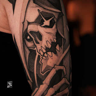 Männlich Schwarz Whipshading tattoo auf Ärmel #103428 | Tattoo Artist Danila Morozov