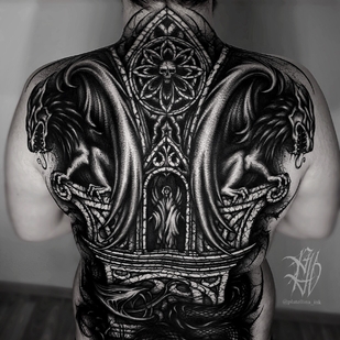 Männlich Schwarz Autorenstil tattoo auf Rücken #94862 | Tattoo Artist Ellina Plat