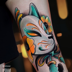 Weiblich Farbe Japanisch tattoo auf Bein #92943 | Tattoo Artist Dmitriy Klaud
