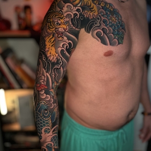 Männlich Farbe Orientalisch tattoo #103053 | Tattoo Artist Aleksey Burundukov