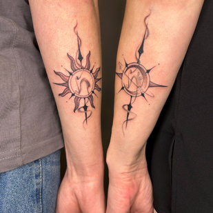 Schwarz und Grau Grafik tattoo auf Unterarm #99489 | Tattoo Artist Valeriya Ranio