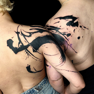 Schwarz Abstrakt tattoo auf Schulter #104671 | Tattoo Artist Night Owl Tattoo