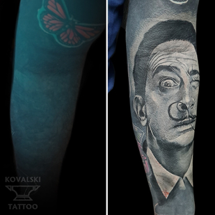 Männlich Schwarz und Grau Cover-up tattoo #93926 | Tattoo Artist Vladimir Kovalevskiy