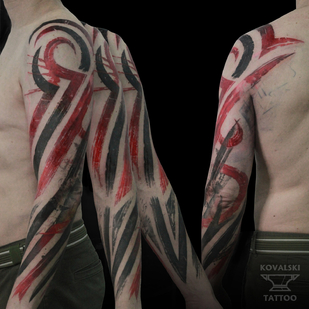 Männlich Farbe Autorenstil tattoo auf Ärmel #96271 | Tattoo Artist Vladimir Kovalevskiy