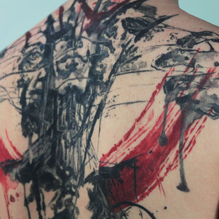 Weiblich Farbe Autorenstil tattoo auf Rücken #96277 | Tattoo Artist Vladimir Kovalevskiy