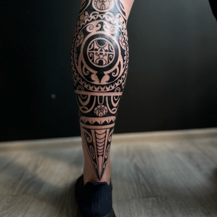 Männlich Schwarz Polynesisch tattoo #92519 | Tattoo Artist Aleksandr Dvoryanov