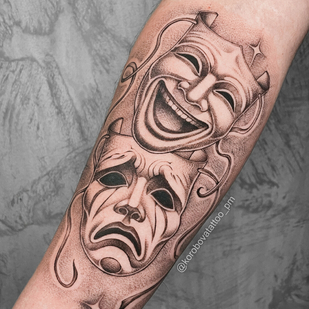 Männlich Schwarz Grafik tattoo auf Unterarm #95523 | Tattoo Artist Elena Korobova