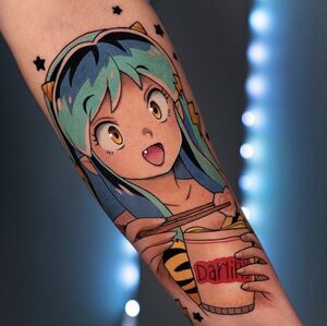 Charming Anime Characters in Annette Masís' Colorful Tattoos