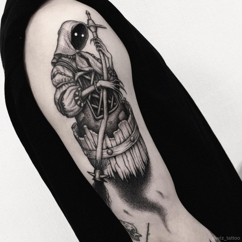 Original Slavic Horror Tattoo by Evgeny Wiz