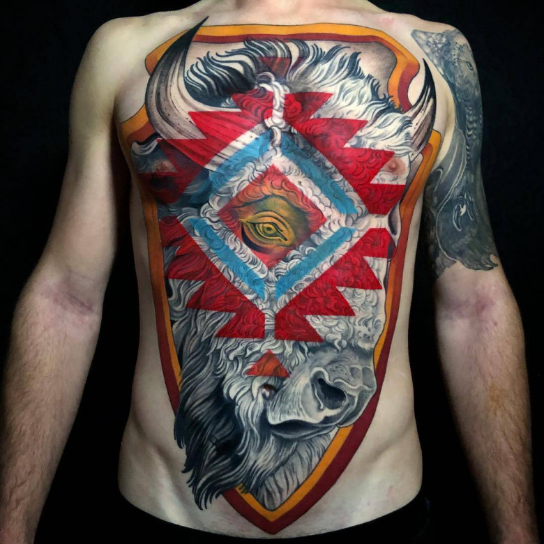 Dan Pemble's neo-traditional tattoo