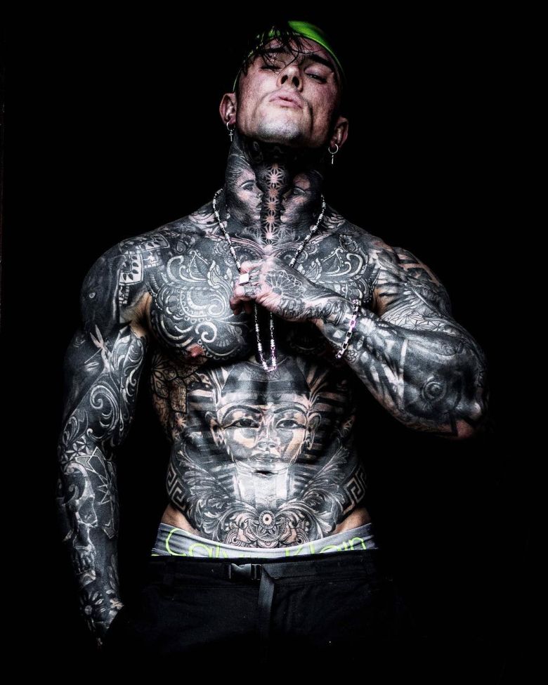 Tattooed model Andrew England, guy with tattoo | United Kingdom