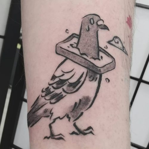 Outline pigeon tattoo - Tattoogrid.net