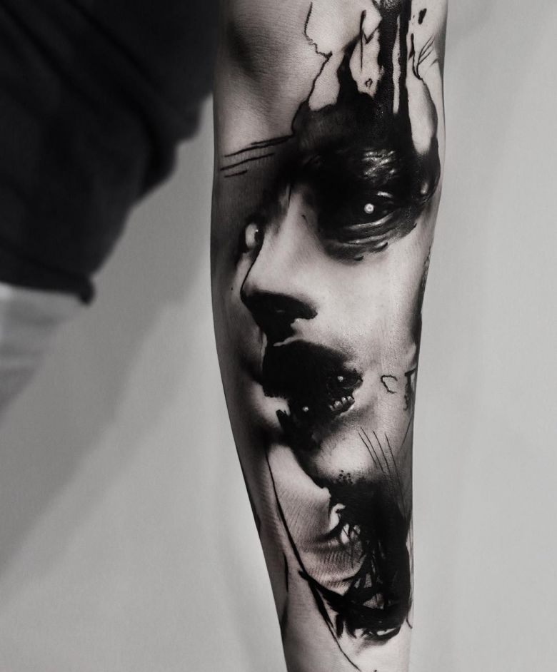 Mystical images in horror tattoos by Kurt Staudinger