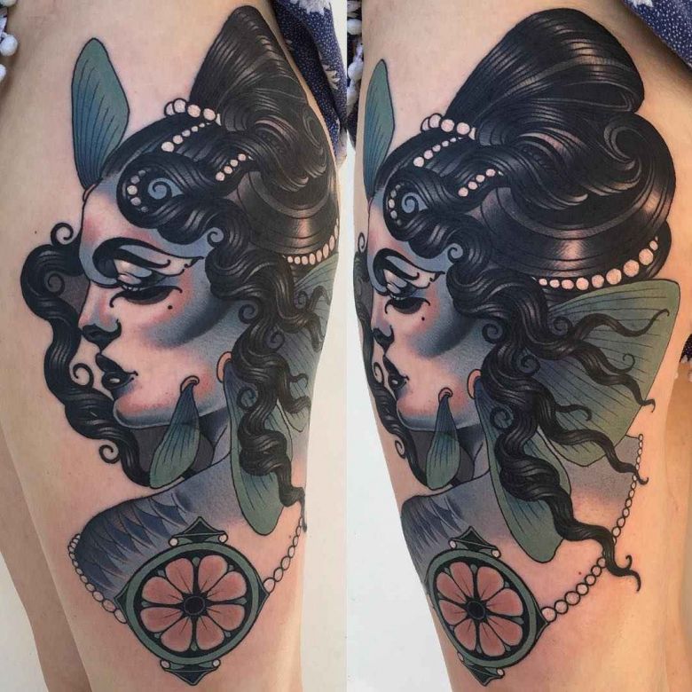 Color neo traditional tattoo by Emily Rose Murray