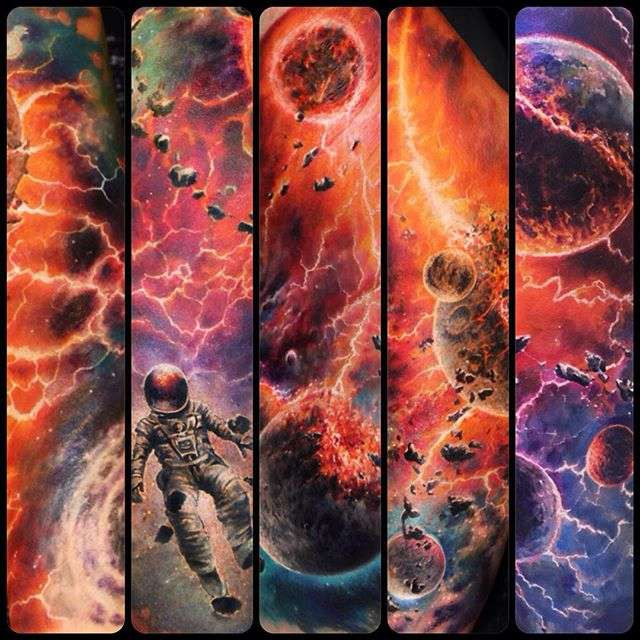 Tattoo artist Ben Klishevskiy - color space realism tattoo