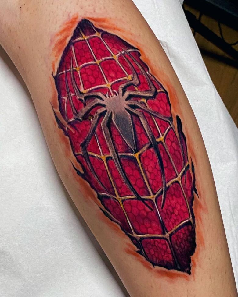 Spiderman Slice Tattoo Psd Detail Spiderman Slice Tattoo - 3d Tattoos -  Free Transparent PNG Clipart Images Download