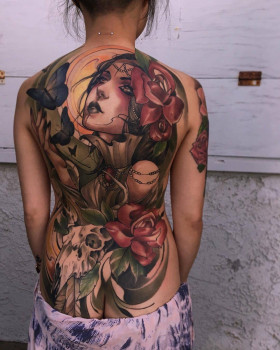 Matthew Tischler's neo traditional tattoo