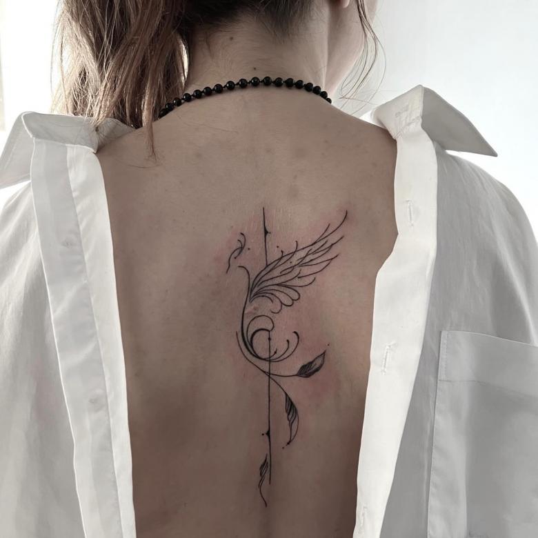 Abstract phoenix | Temporary tattoos - minink