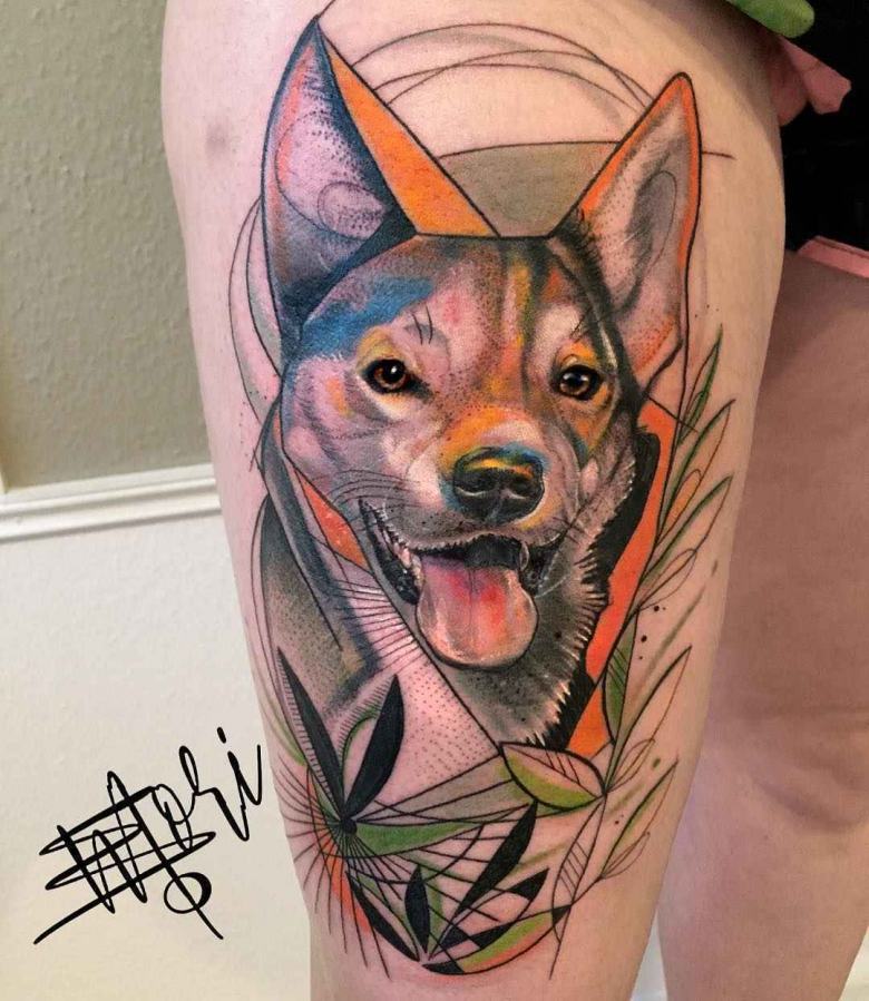 Tattoo artist Mo Mori authors style sketch watercolor tattoo | Germany, Berlin | #inkpplcom #colortattoo #sketch #watercolor #brighttattoo #sketchstyletattoo #fullcolortattoo #animalstattoo #authorsstyle