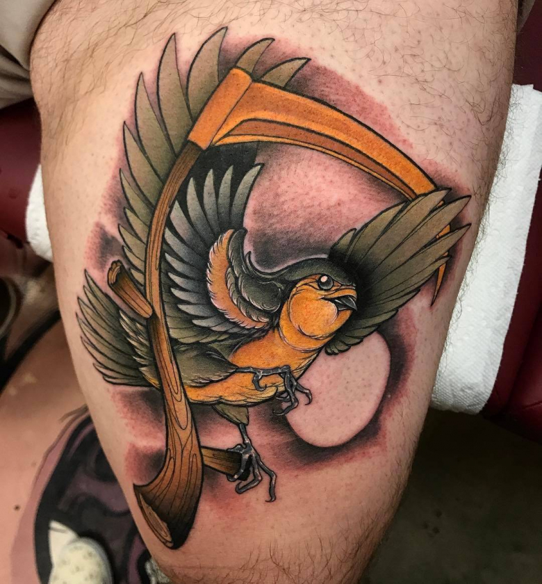 Tattoo artist Jason Sketchy Lawyer, authors style color neo traditional tattoo | Atlanta, GA, USA