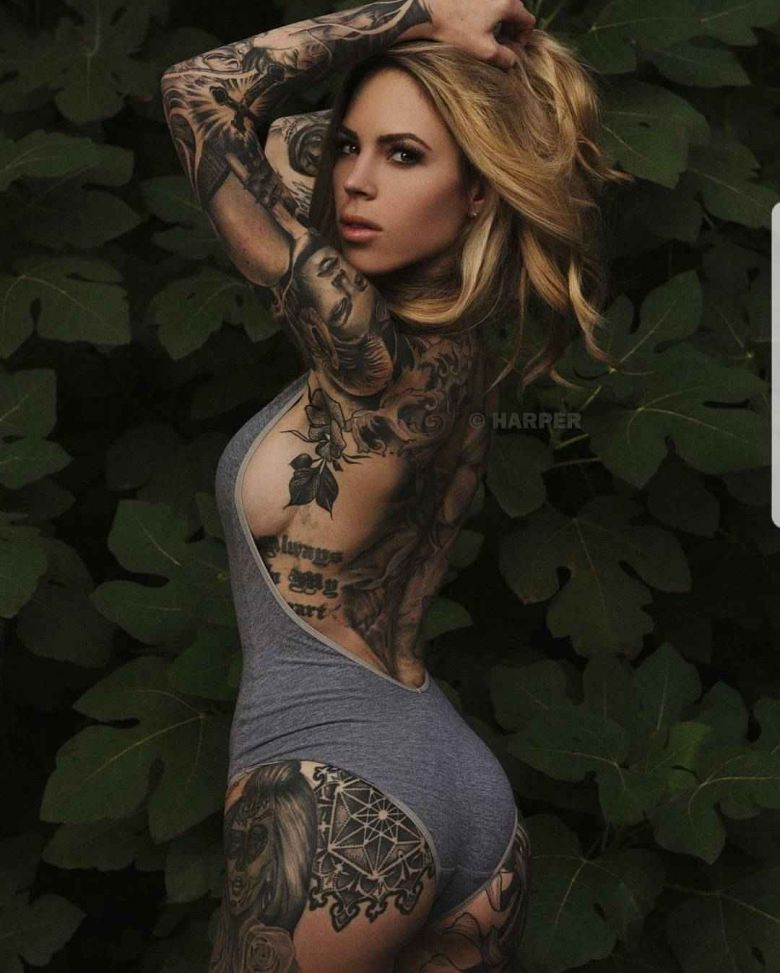 Tattoo model Lauren Hebert , female alternative photo model | USA