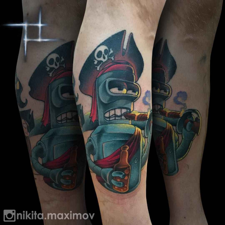 New school tattoos by Nikita Maximov