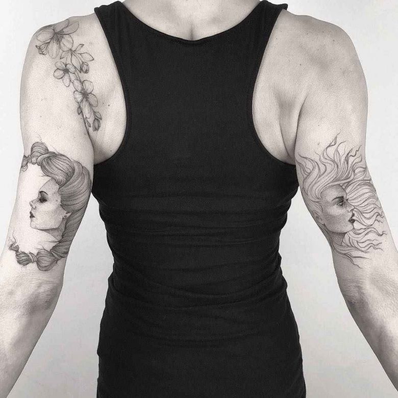Tattoo artist Iosep authors black minimalistic tattoo, graphic, linework | Hamburg, Germany