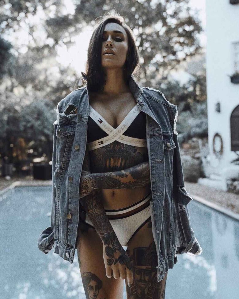 Tattooed model and tattoo artist Michelle Maron , alternative photo model, inked girl | Sweden