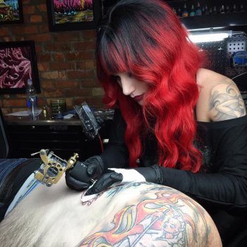 Tattoo artist Cervena Fox