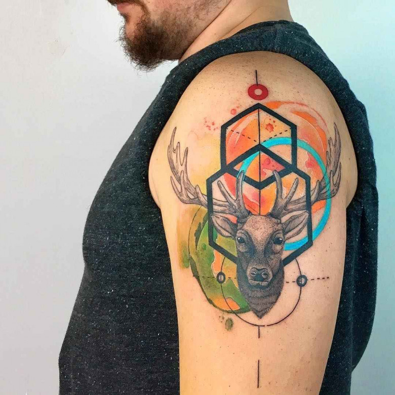 Watercolor tattoos by Baris Yesilbas