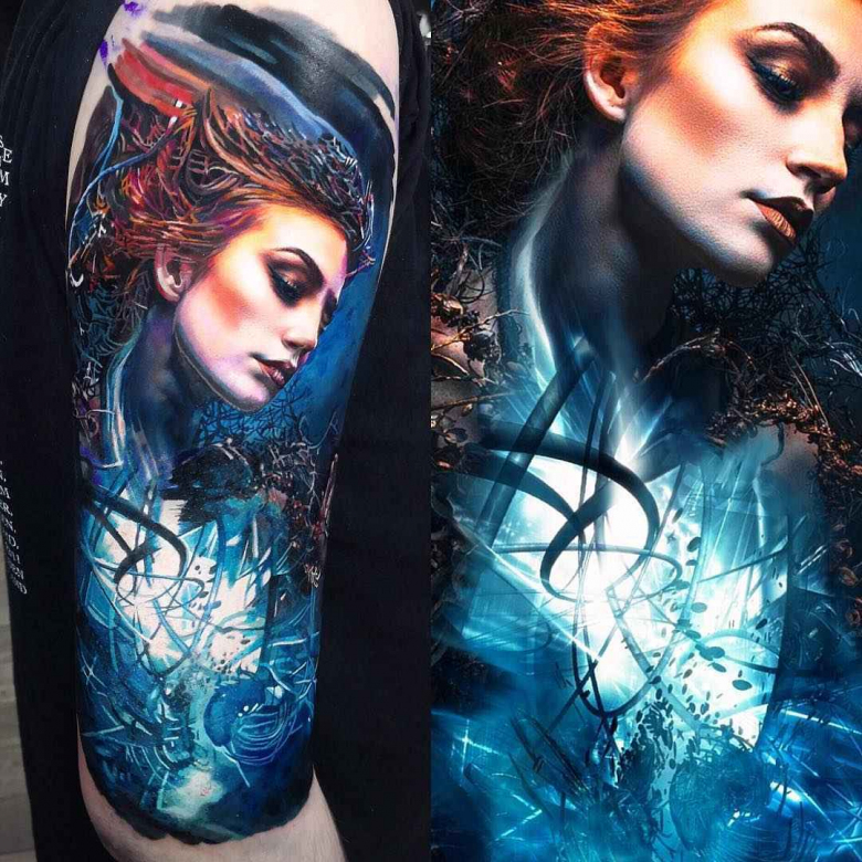 Tattoo artist Maksims Zotovs color authors tattoo realism | Riga, Latvia