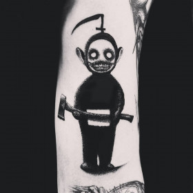 Morty's Balck Demonic tattoos