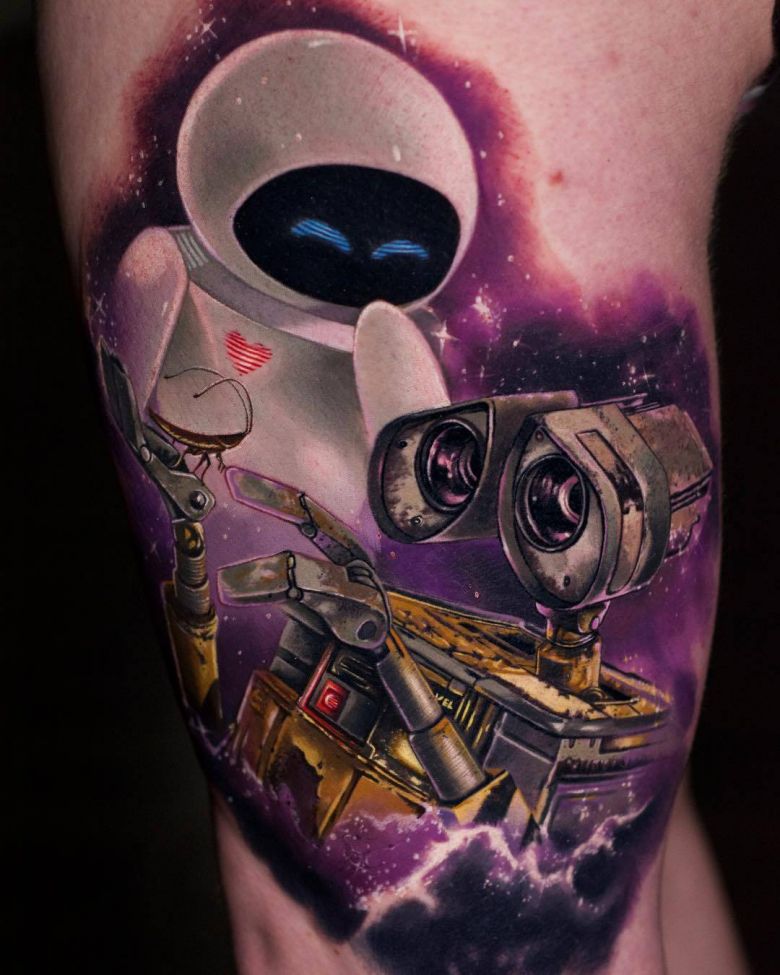 Tattoo artist Ben Ochoa, color author's realistic animation tattoo, marvel super hero, DC | Hesperia, United States
