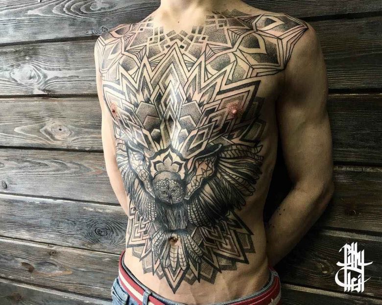 Tattoo artist Billy Heil black ornamental dotwork tattoo | Minsk, Belarus | #inkpplcom #billyheil #ornamental #geometrash #dotwork #blackwork #tattoo #art #tattooartist #ornamentaltattoo