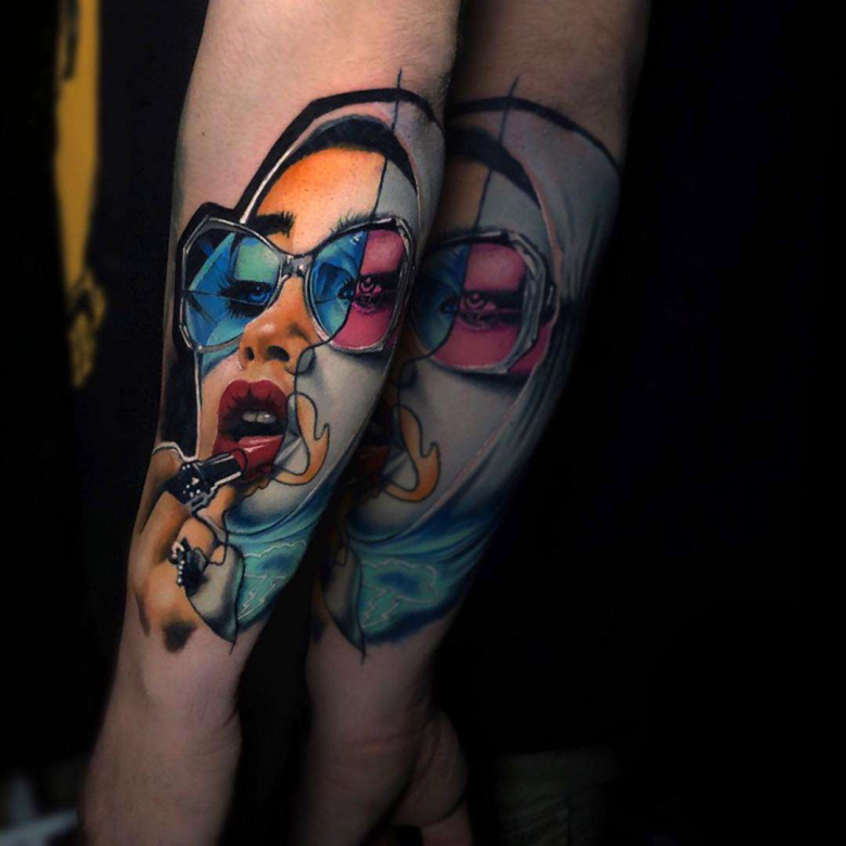 Tattoo artist Christos Zorbas color and black&grey portrait tattoo realism | Greece