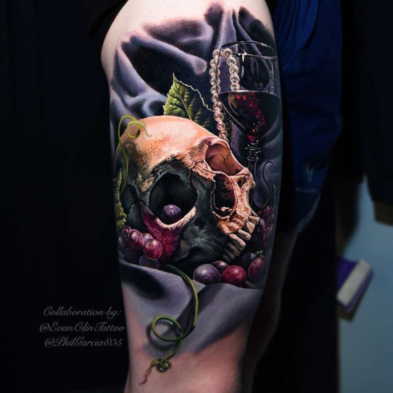 Tattoo artist Evan Olin, color portrait realistic tattoo | USA